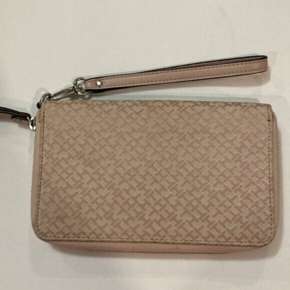 Tommy Hilfiger Pink MONOGRAM Zip around Canvas Wallet - Picture 3 of 11